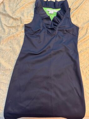 Gretchen Scott Navy Dress with Lime Green Lining XXS